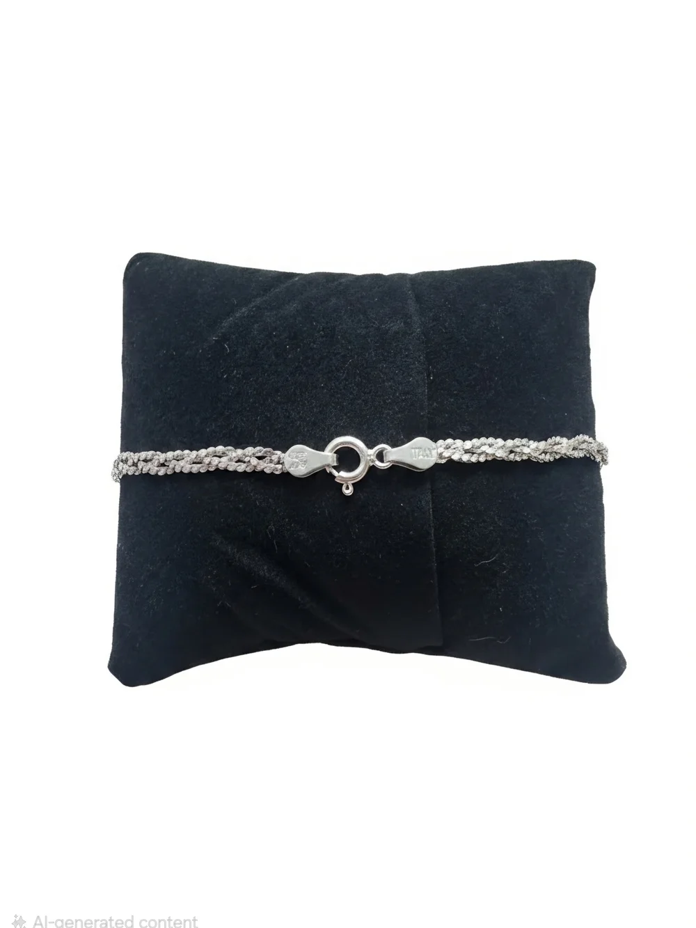 Classic .925 Silver Braided Chain Bracelet 7.5 In